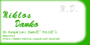 miklos damko business card